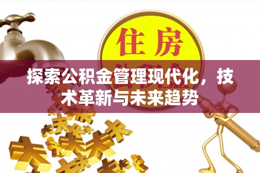 来安探索公积金管理现代化，技术革新与未来趋势