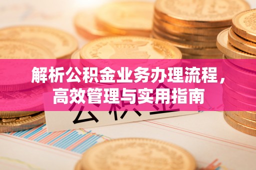 来安解析公积金业务办理流程，高效管理与实用指南