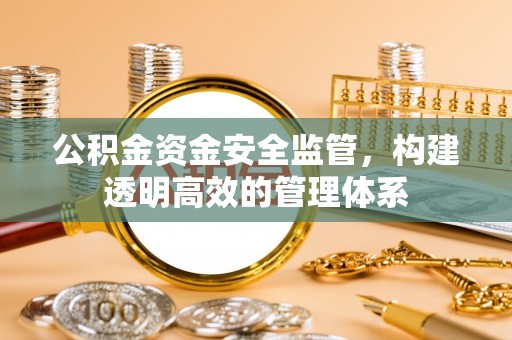 来安公积金资金安全监管，构建透明高效的管理体系